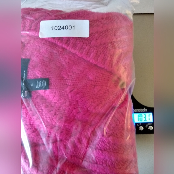 White House Black Market V-Neck Puff Sleeve Cable Pullover Sweater Pink Small - Picture 11 of 11